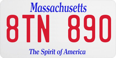 MA license plate 8TN890