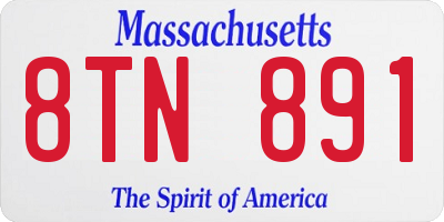 MA license plate 8TN891
