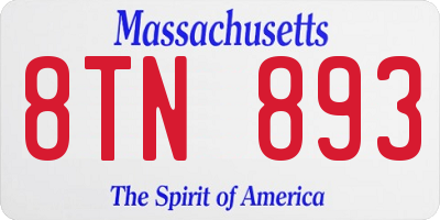 MA license plate 8TN893