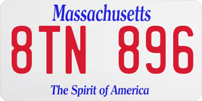 MA license plate 8TN896