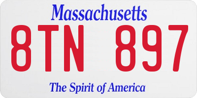 MA license plate 8TN897
