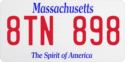 MA license plate 8TN898