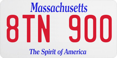 MA license plate 8TN900