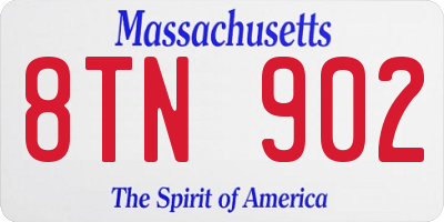 MA license plate 8TN902