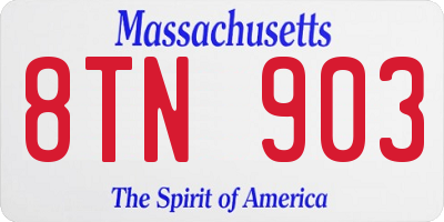 MA license plate 8TN903