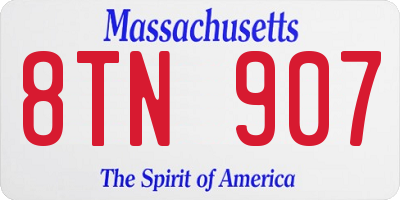 MA license plate 8TN907