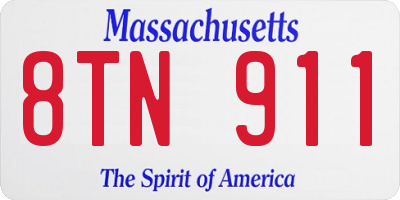 MA license plate 8TN911