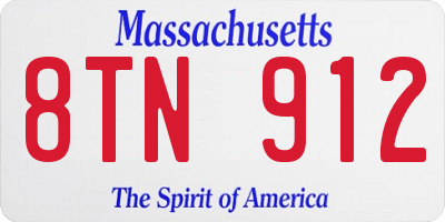 MA license plate 8TN912