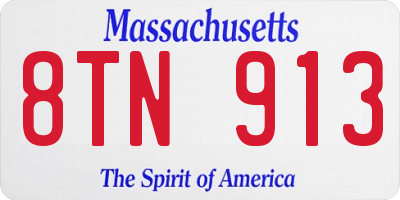 MA license plate 8TN913