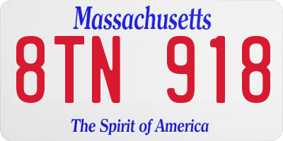 MA license plate 8TN918