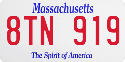 MA license plate 8TN919