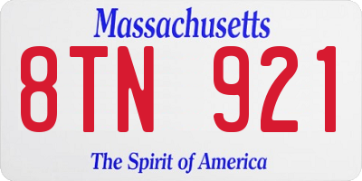MA license plate 8TN921