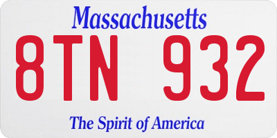 MA license plate 8TN932