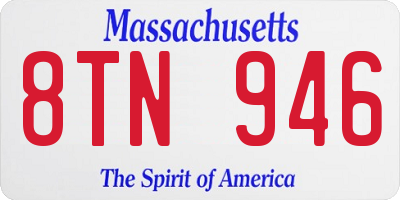 MA license plate 8TN946