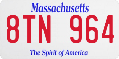 MA license plate 8TN964