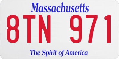 MA license plate 8TN971
