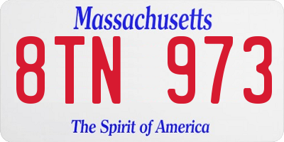 MA license plate 8TN973