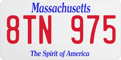 MA license plate 8TN975