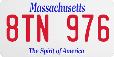 MA license plate 8TN976