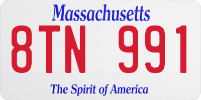 MA license plate 8TN991