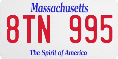 MA license plate 8TN995