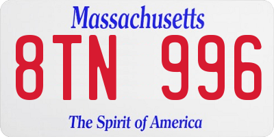 MA license plate 8TN996