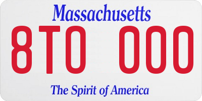 MA license plate 8TO000