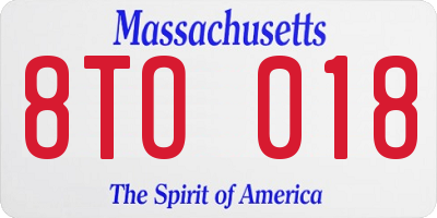 MA license plate 8TO018