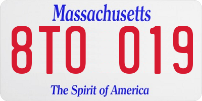 MA license plate 8TO019