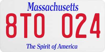 MA license plate 8TO024
