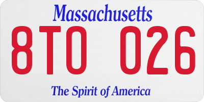 MA license plate 8TO026
