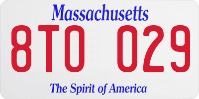 MA license plate 8TO029
