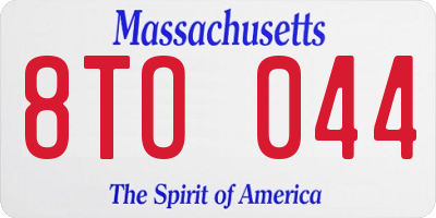 MA license plate 8TO044