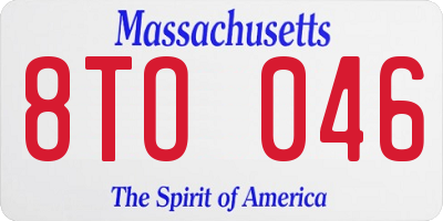 MA license plate 8TO046