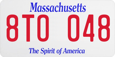 MA license plate 8TO048
