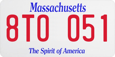 MA license plate 8TO051