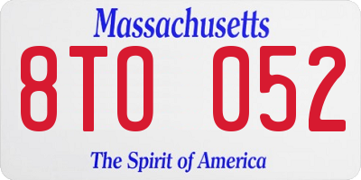 MA license plate 8TO052