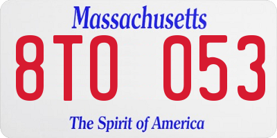 MA license plate 8TO053