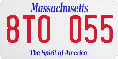 MA license plate 8TO055