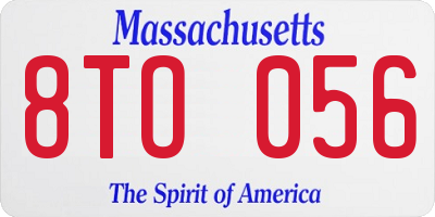 MA license plate 8TO056