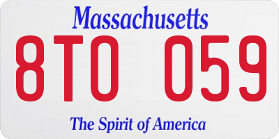 MA license plate 8TO059