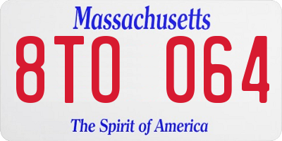 MA license plate 8TO064
