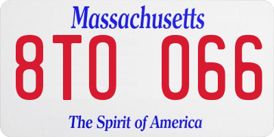MA license plate 8TO066