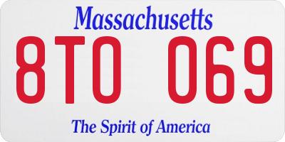 MA license plate 8TO069