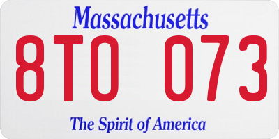 MA license plate 8TO073