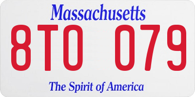 MA license plate 8TO079