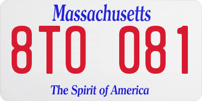 MA license plate 8TO081