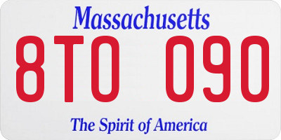 MA license plate 8TO090