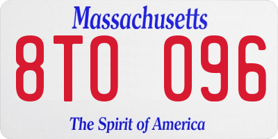 MA license plate 8TO096
