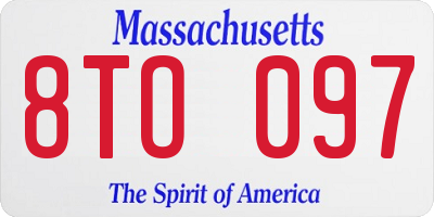MA license plate 8TO097